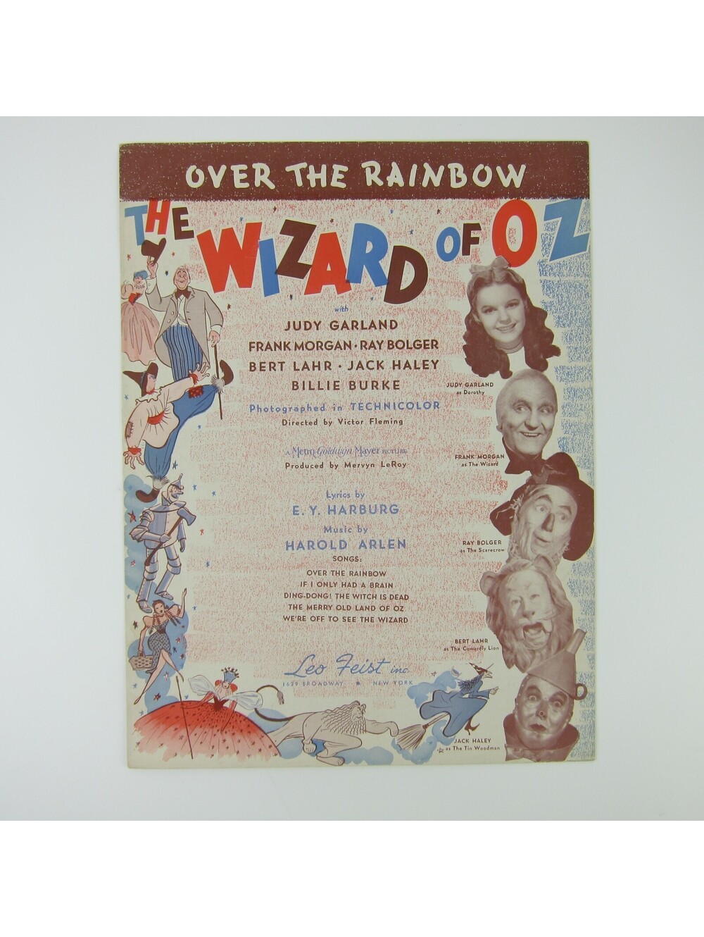 Sheet Music The Wizard of Oz Over The Rainbow Judy Garland Film Vintage 1939